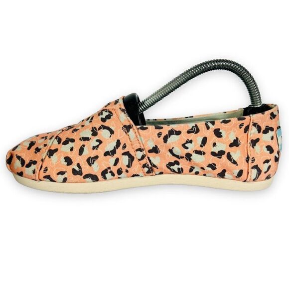 Toms Alpargata Slip-on Loafers Salmon Pebbled Leopard Print Women's 5 - Picture 6 of 11